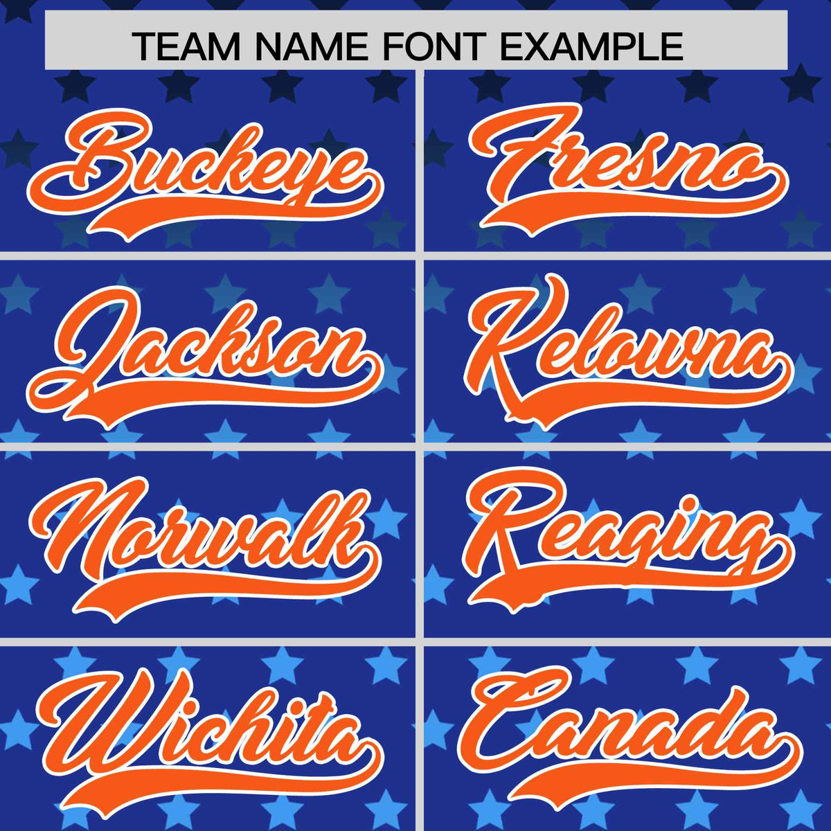 Custom Royal Orange-White Raglan Sleeve Personalized Star Print Authentic Baseball Jersey