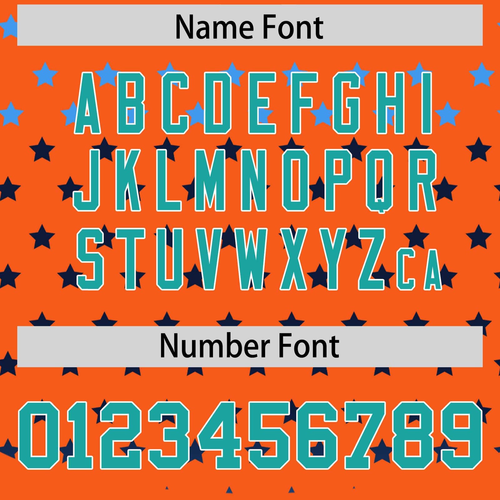 Custom Orange Aqua-White Raglan Sleeve Personalized Star Print Authentic Baseball Jersey