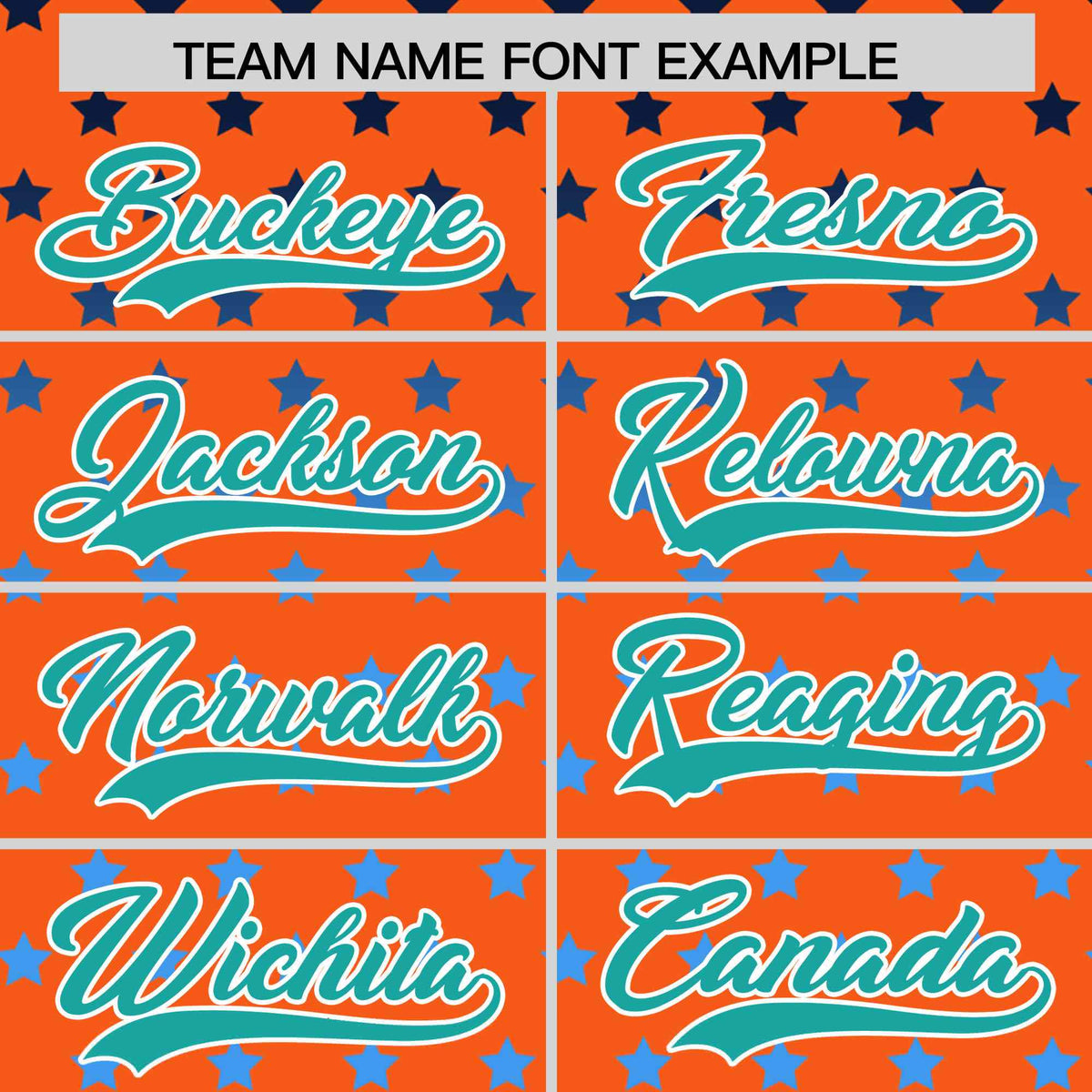 Custom Orange Aqua-White Raglan Sleeve Personalized Star Print Authentic Baseball Jersey