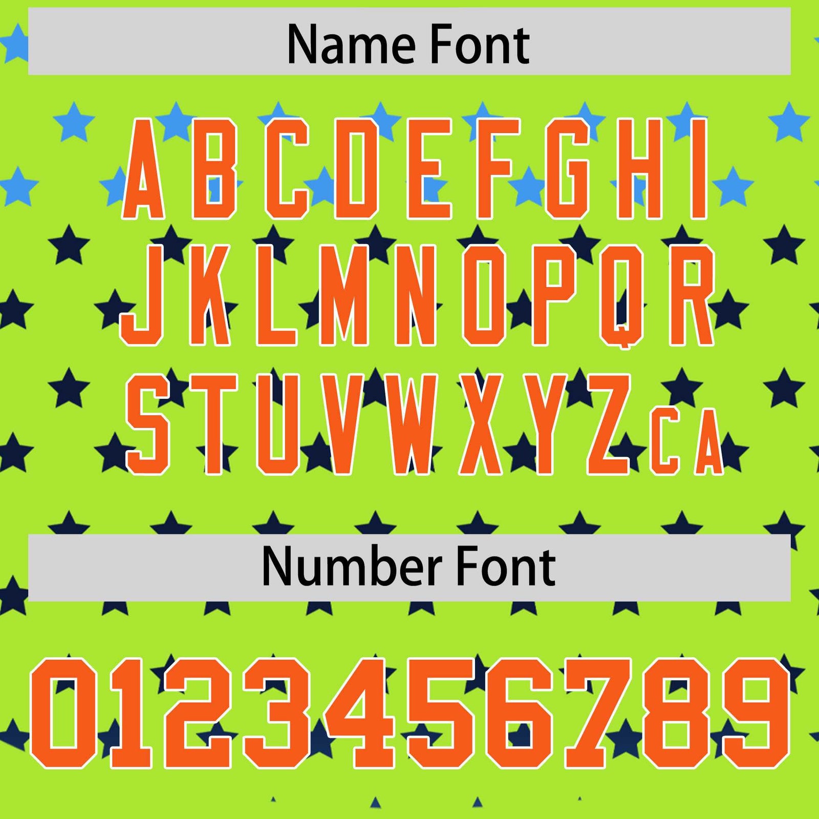 Custom Neon Green Orange-White Raglan Sleeve Personalized Star Print Authentic Baseball Jersey