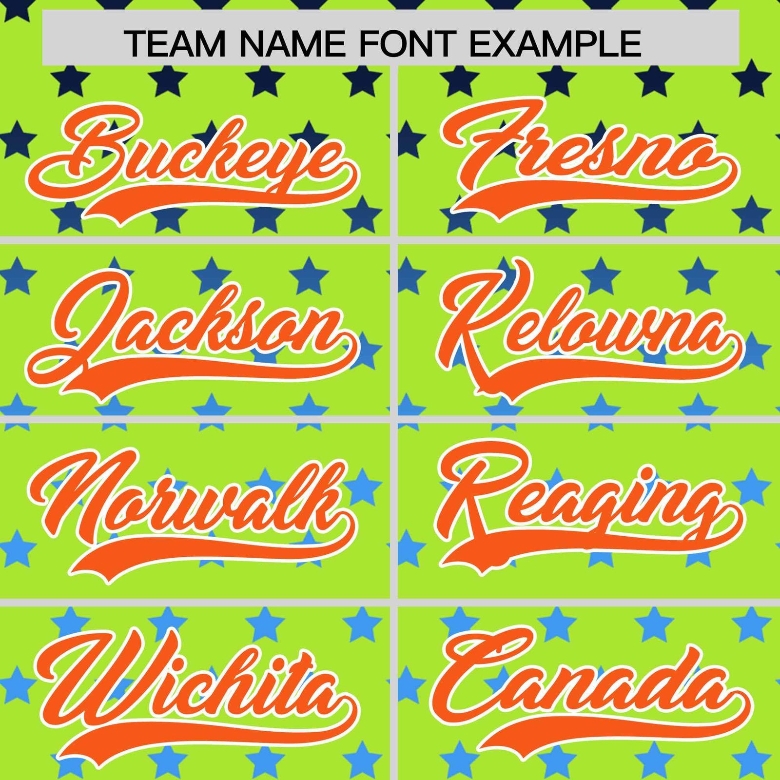 Custom Neon Green Orange-White Raglan Sleeve Personalized Star Print Authentic Baseball Jersey