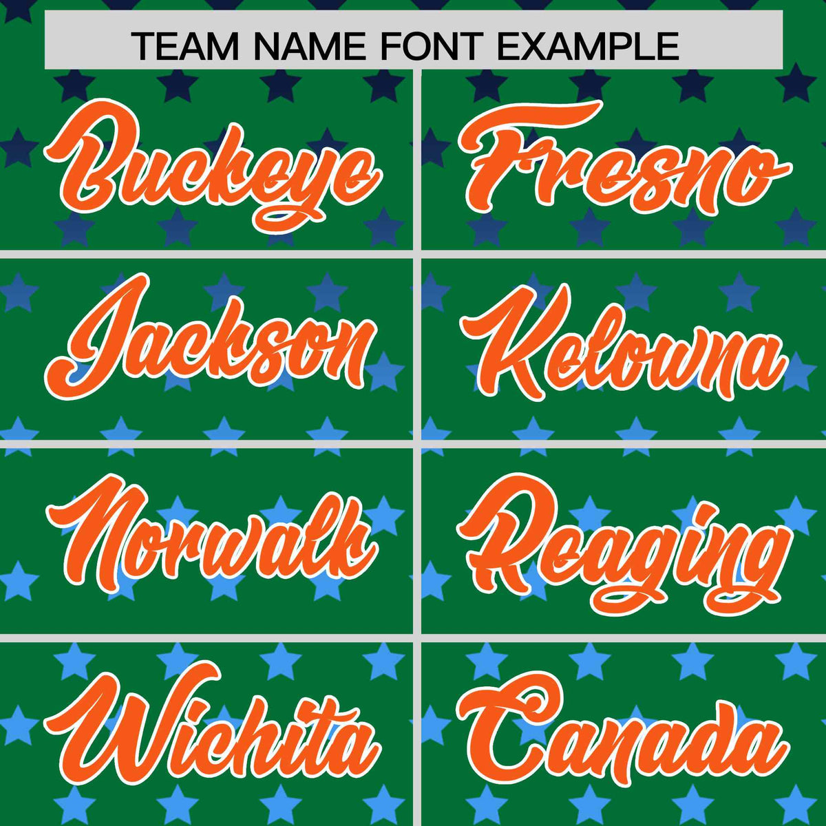 Custom Kelly Green Orange-White Raglan Sleeve Personalized Star Print Authentic Baseball Jersey