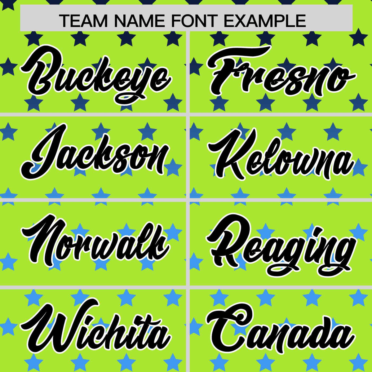 Custom Neon Green Black-White Raglan Sleeve Personalized Star Print Authentic Baseball Jersey