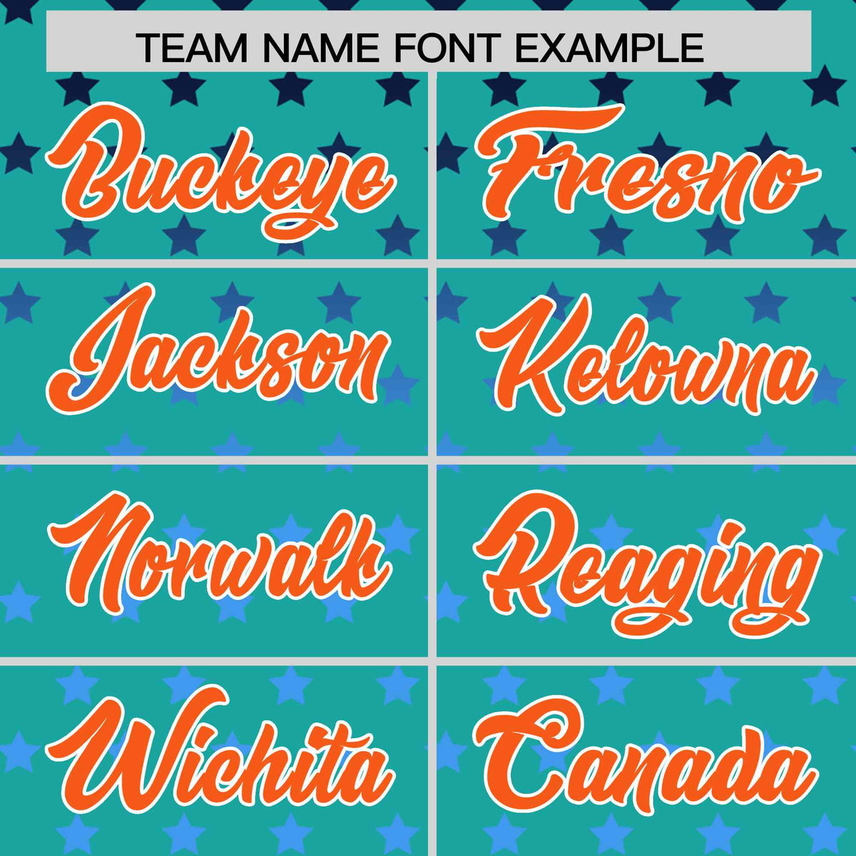 Custom Aqua Orange-White Raglan Sleeve Personalized Star Print Authentic Baseball Jersey