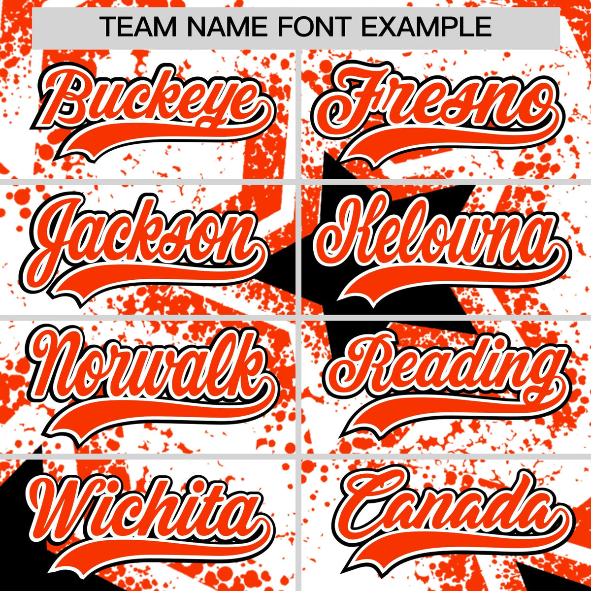 Custom White Black Orange Star Graffiti Team Baseball Jerseys With Custom Names, Numbers & Logos Lightweight Baseball Jersey| KXKSHOP
