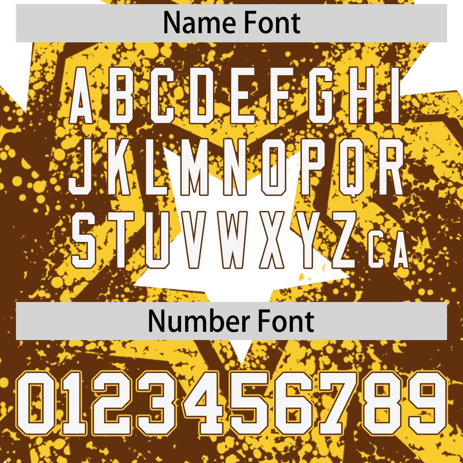 Custom Brown Gold White Star Graffiti Team Baseball Jerseys With Custom Names, Numbers & Logos Stretch Fabric Baseball Jersey| KXKSHOP