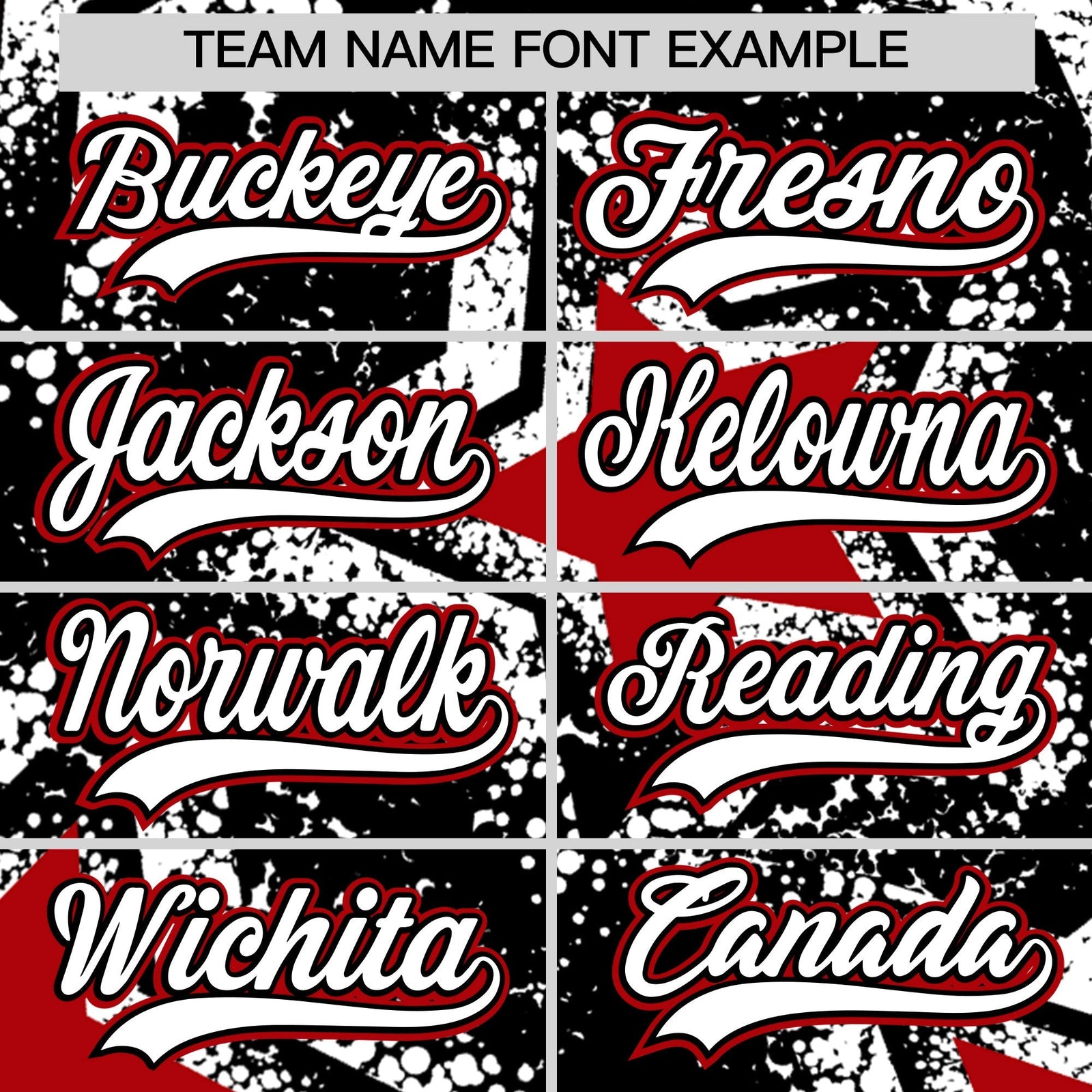 Custom Black White Red Star Graffiti Team Baseball Jerseys With Custom Names, Numbers & Logos Lightweight Baseball Jersey| KXKSHOP