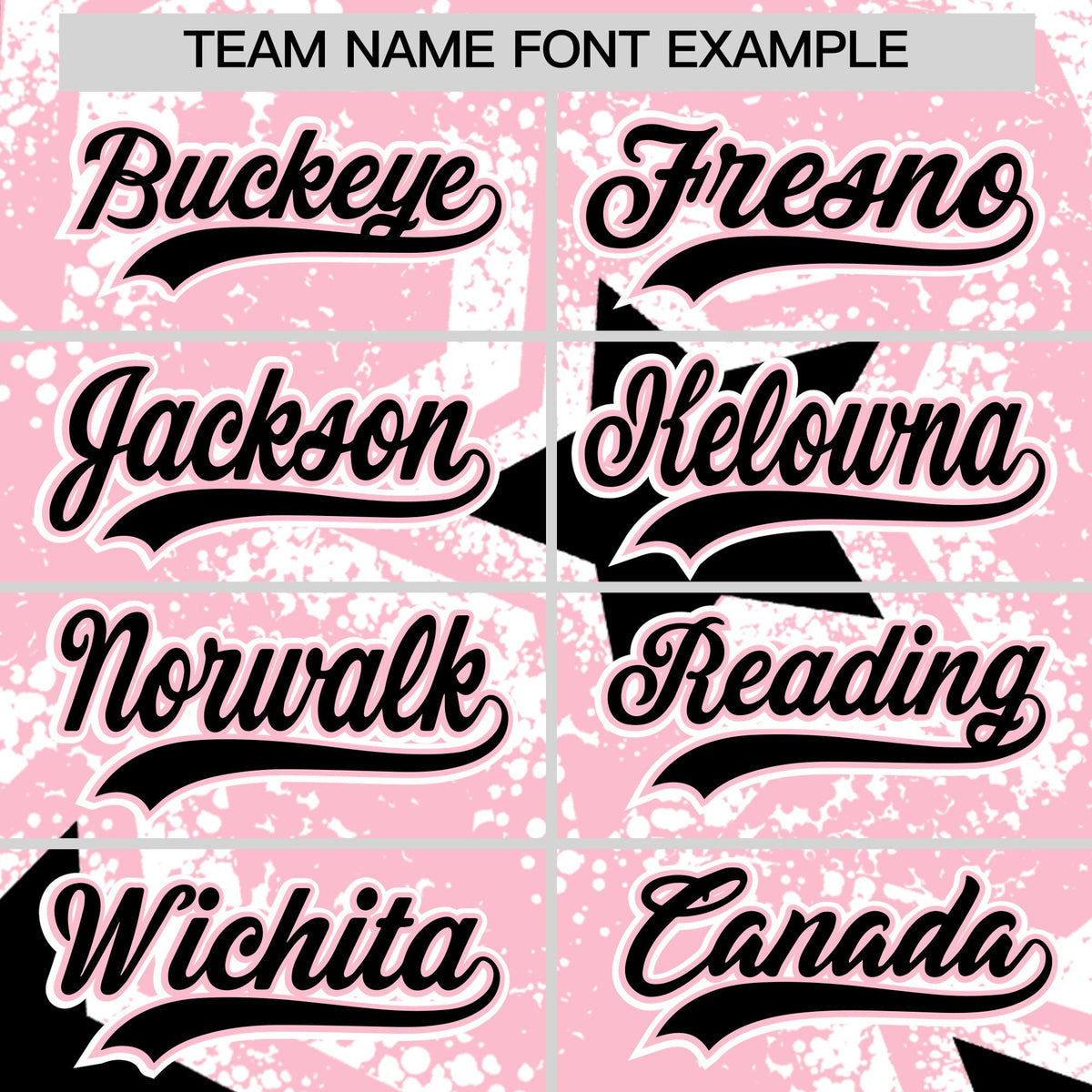 Custom Light Pink White Black Star Graffiti Team Baseball Jerseys With Custom Names, Numbers & Logos Stretch Fabric Baseball Jersey| KXKSHOP