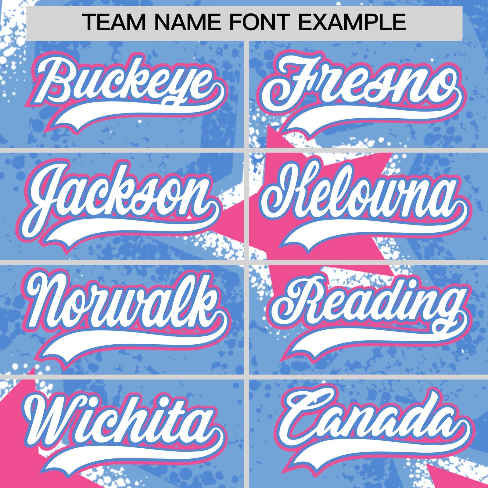 Custom Light Blue Powder Blue White Star Graffiti Team Baseball Jerseys With Custom Names, Numbers & Logos Lightweight Baseball Jersey| KXKSHOP