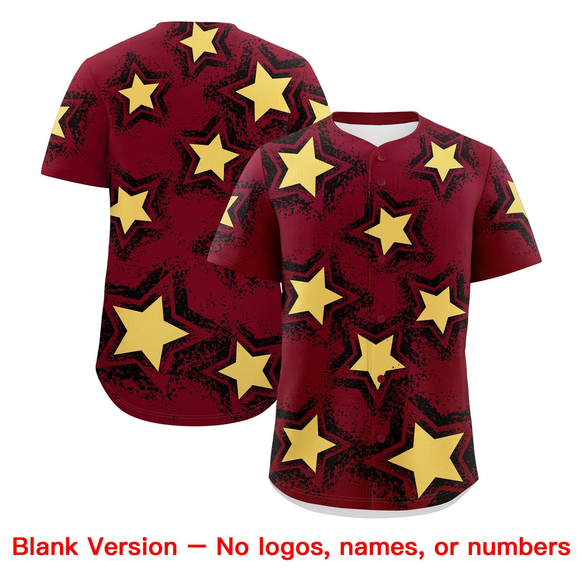 Custom Crimson Khaki Black Star Graffiti Team Baseball Jerseys With Custom Names, Numbers & Logos Stretch Fabric Baseball Jersey| KXKSHOP