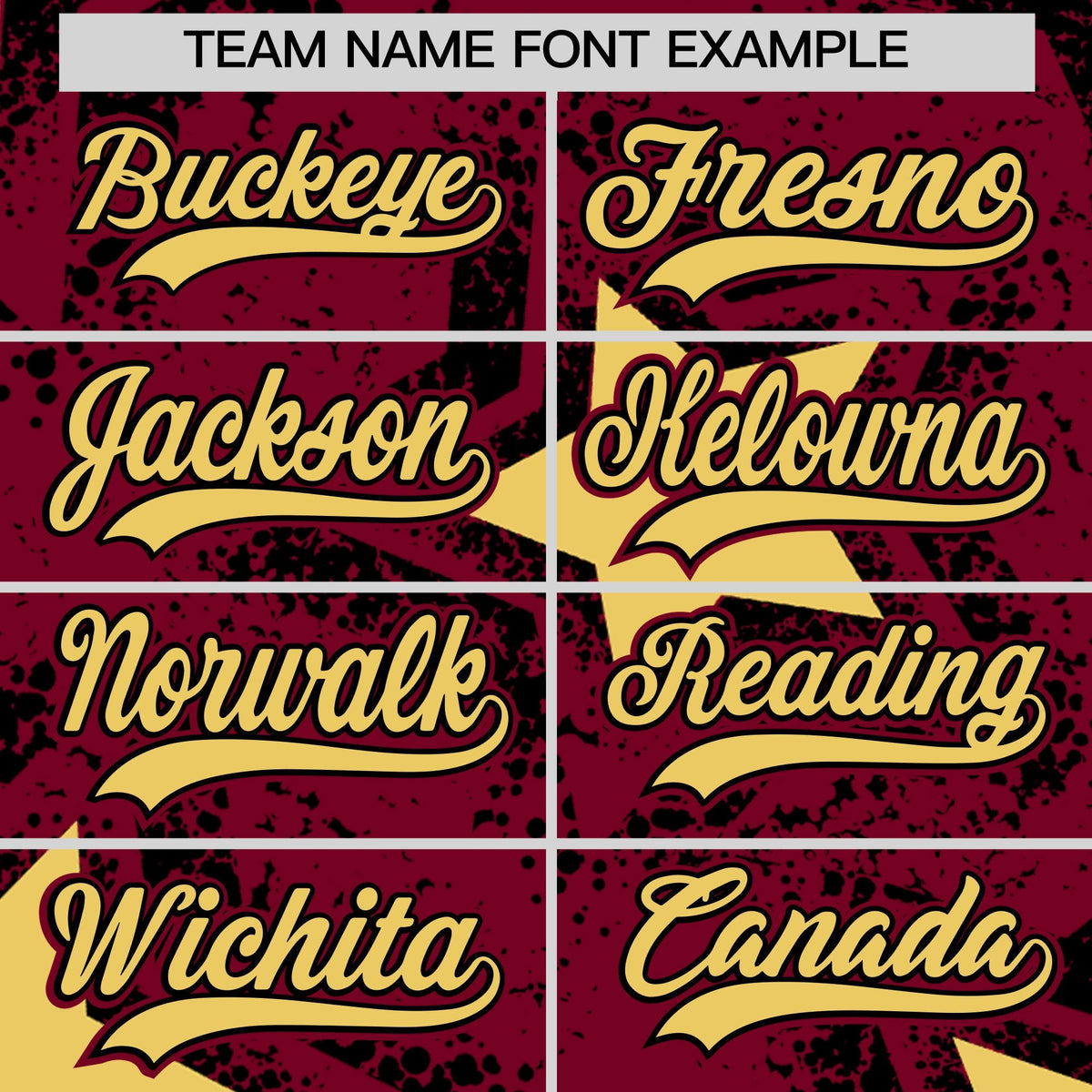 Custom Crimson Khaki Black Star Graffiti Team Baseball Jerseys With Custom Names, Numbers & Logos Stretch Fabric Baseball Jersey| KXKSHOP