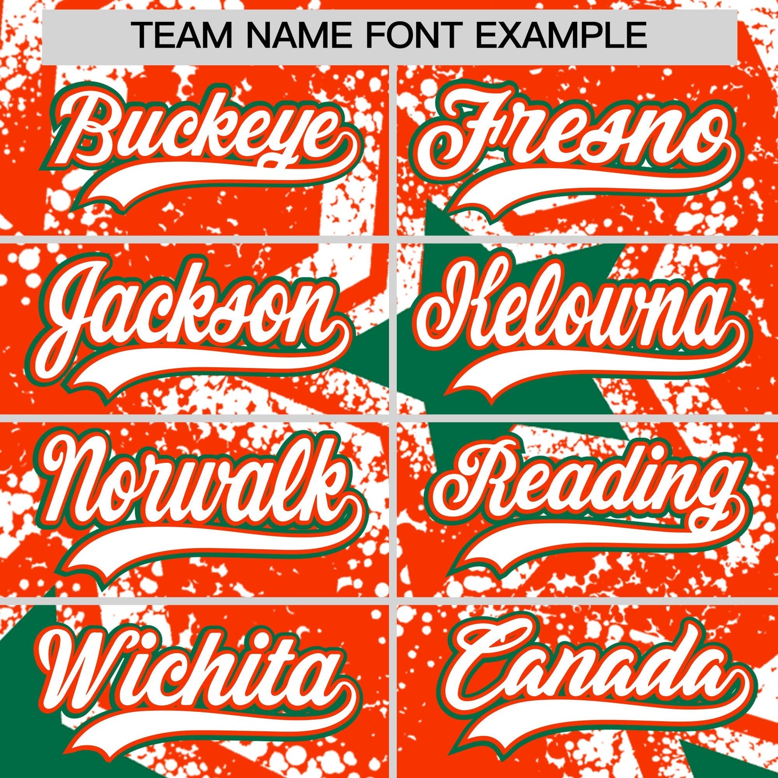 Custom Orange White Kelly Green Star Graffiti Team Baseball Jerseys With Custom Names, Numbers & Logos Lightweight Baseball Jersey| KXKSHOP