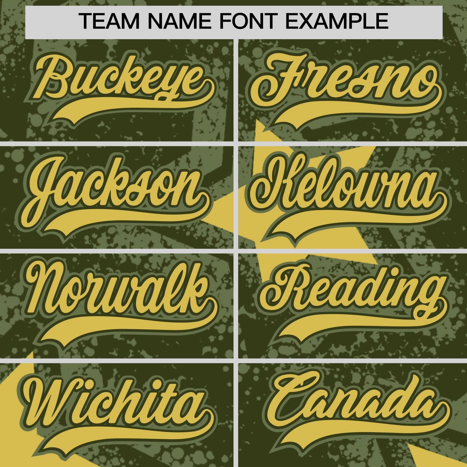 Custom Olive Khaki Star Graffiti Team Baseball Jerseys With Custom Names, Numbers & Logos Stretch Fabric Baseball Jersey| KXKSHOP