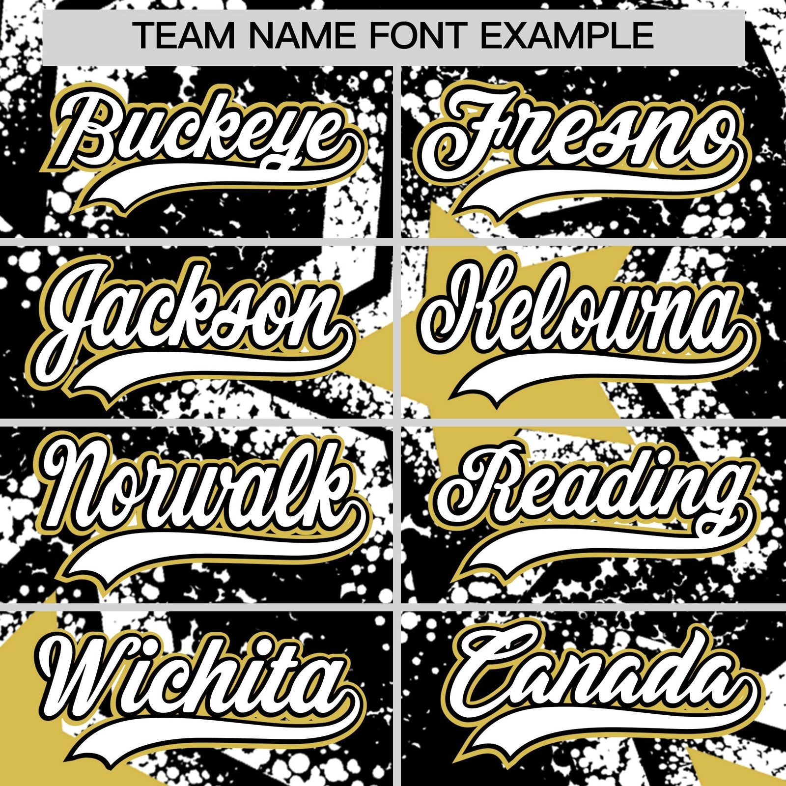 Custom Black White Old Gold Star Graffiti Team Baseball Jerseys With Custom Names, Numbers & Logos Lightweight Baseball Jersey| KXKSHOP
