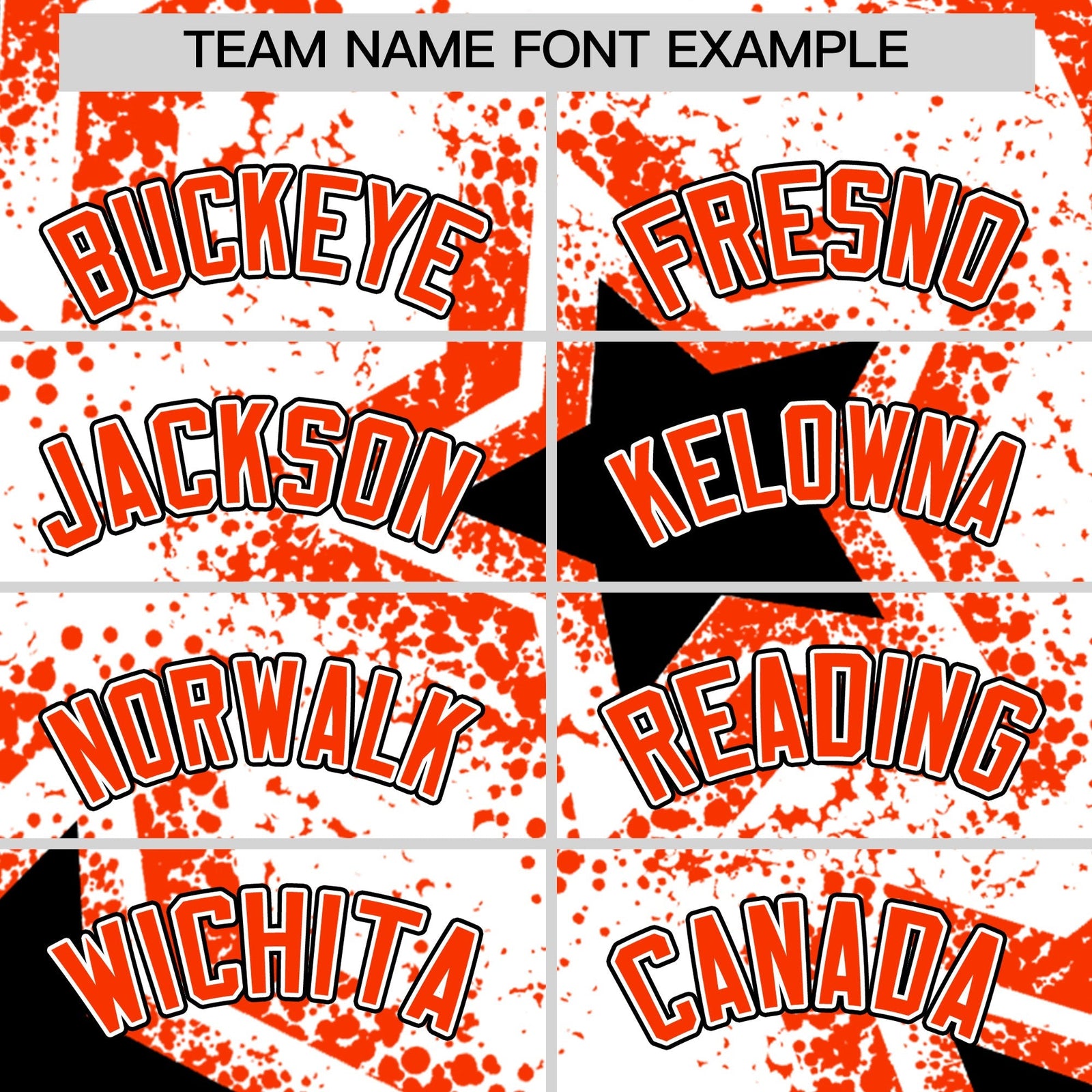 Custom White Black Orange Star Graffiti Team Baseball Jerseys With Custom Names, Numbers & Logos Lightweight Baseball Jersey| KXKSHOP