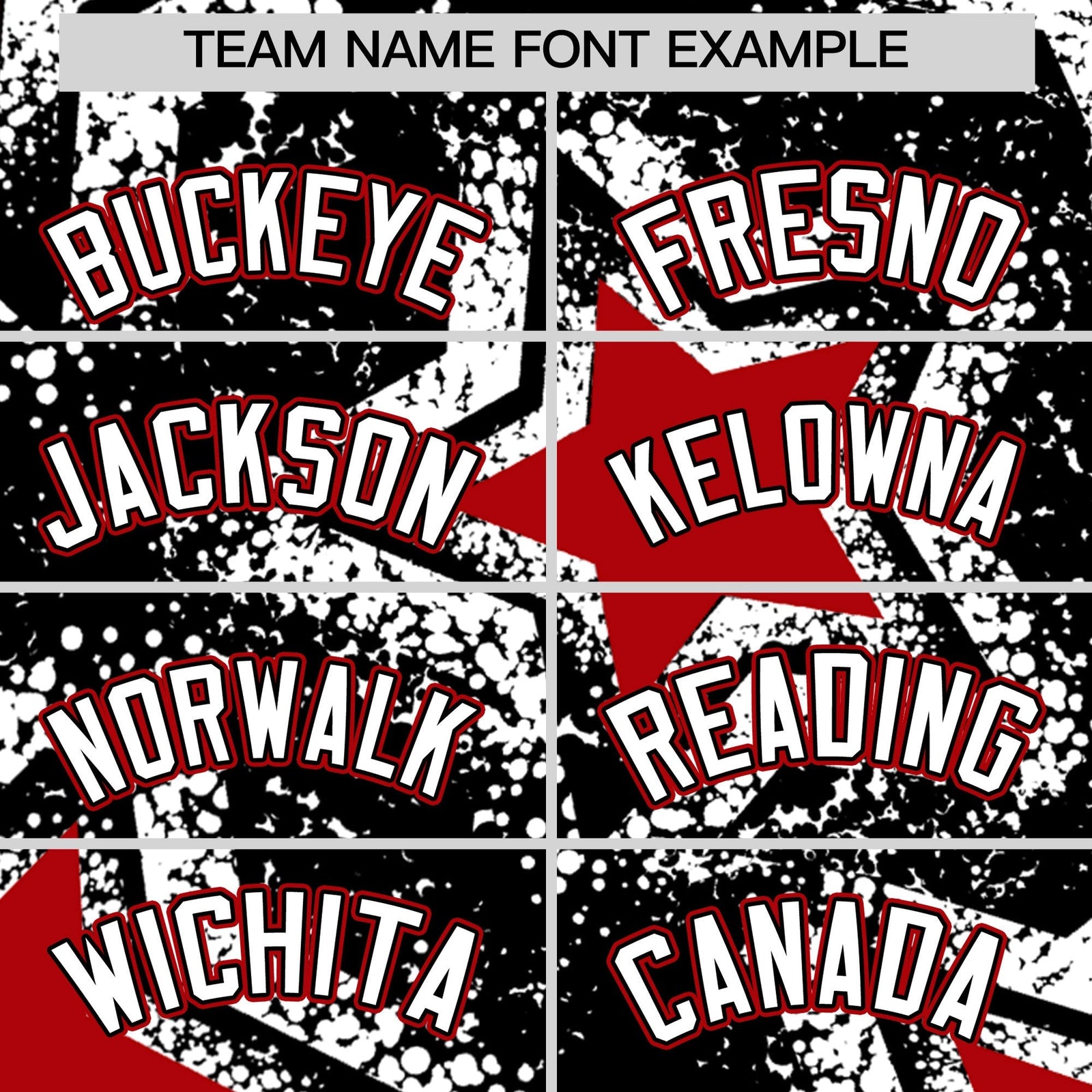 Custom Black White Red Star Graffiti Team Baseball Jerseys With Custom Names, Numbers & Logos Lightweight Baseball Jersey| KXKSHOP