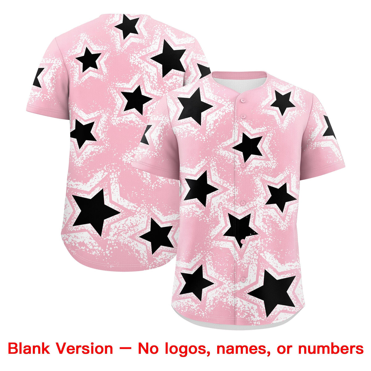 Custom Light Pink White Black Star Graffiti Team Baseball Jerseys With Custom Names, Numbers & Logos Stretch Fabric Baseball Jersey| KXKSHOP