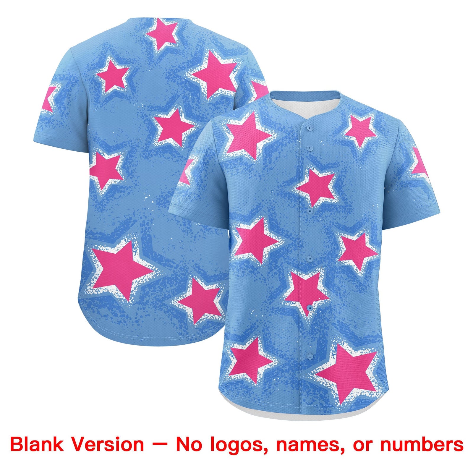 Custom Light Blue Powder Blue White Star Graffiti Team Baseball Jerseys With Custom Names, Numbers & Logos Lightweight Baseball Jersey| KXKSHOP