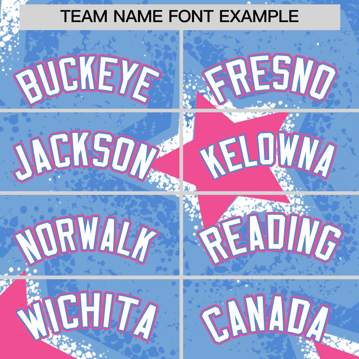 Custom Light Blue Powder Blue White Star Graffiti Team Baseball Jerseys With Custom Names, Numbers & Logos Lightweight Baseball Jersey| KXKSHOP