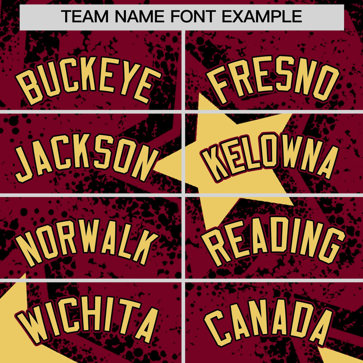Custom Crimson Khaki Black Star Graffiti Team Baseball Jerseys With Custom Names, Numbers & Logos Stretch Fabric Baseball Jersey| KXKSHOP