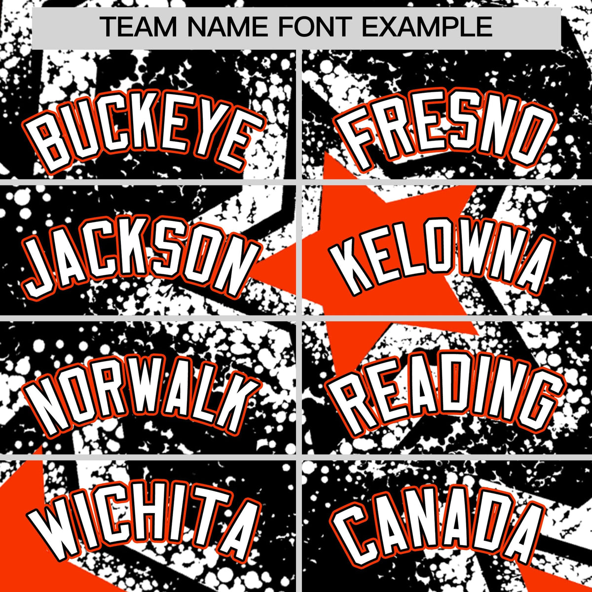 Custom Black White Orange Star Graffiti Team Baseball Jerseys With Custom Names, Numbers & Logos Lightweight Baseball Jersey| KXKSHOP