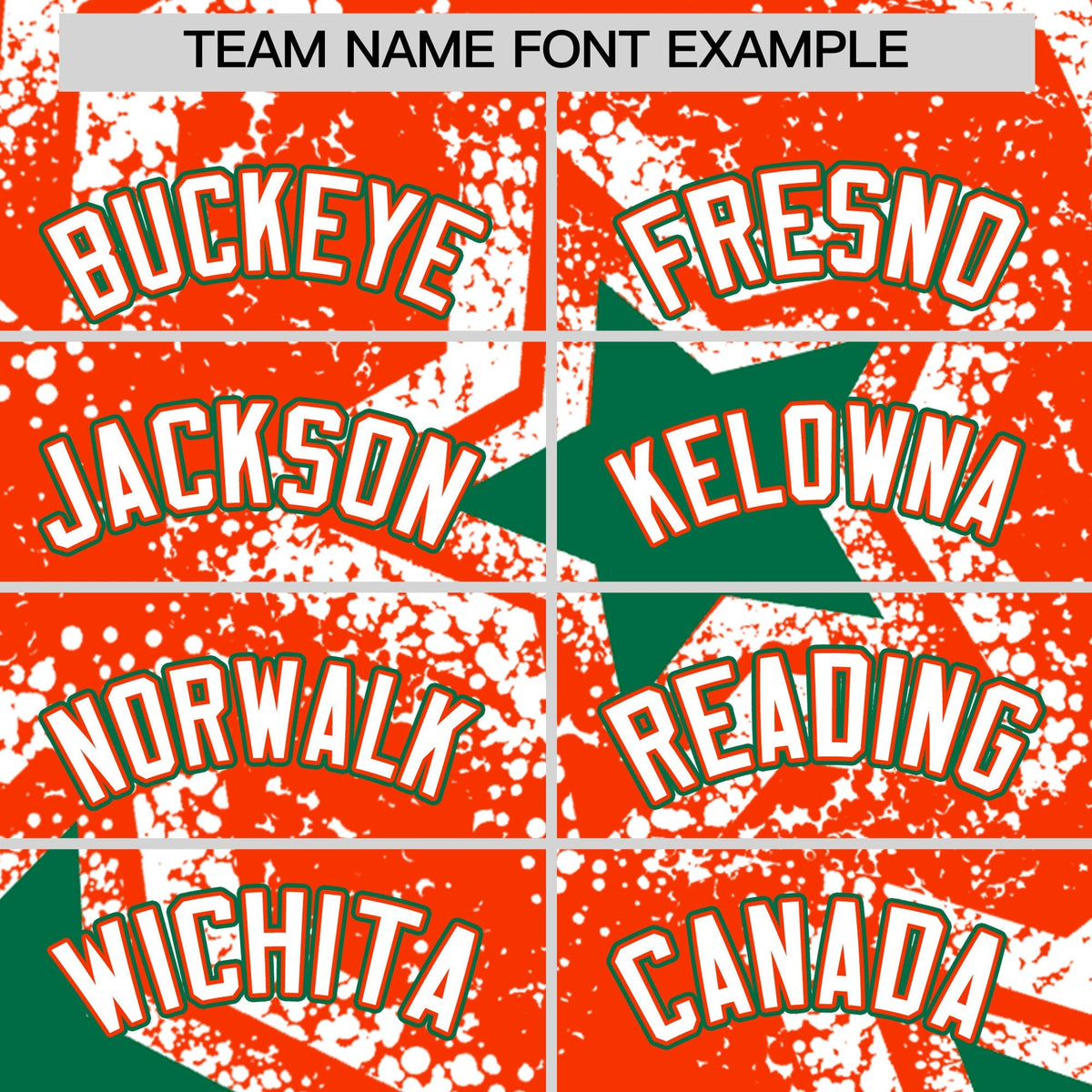 Custom Orange White Kelly Green Star Graffiti Team Baseball Jerseys With Custom Names, Numbers & Logos Lightweight Baseball Jersey| KXKSHOP