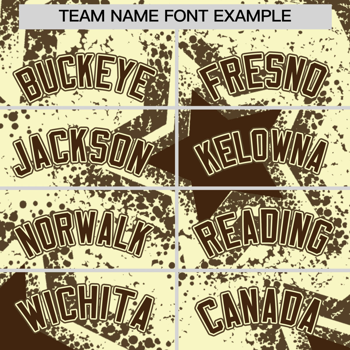 Custom Cream Light Brown Brown Star Graffiti Team Baseball Jerseys With Custom Names, Numbers & Logos Lightweight Baseball Jersey| KXKSHOP