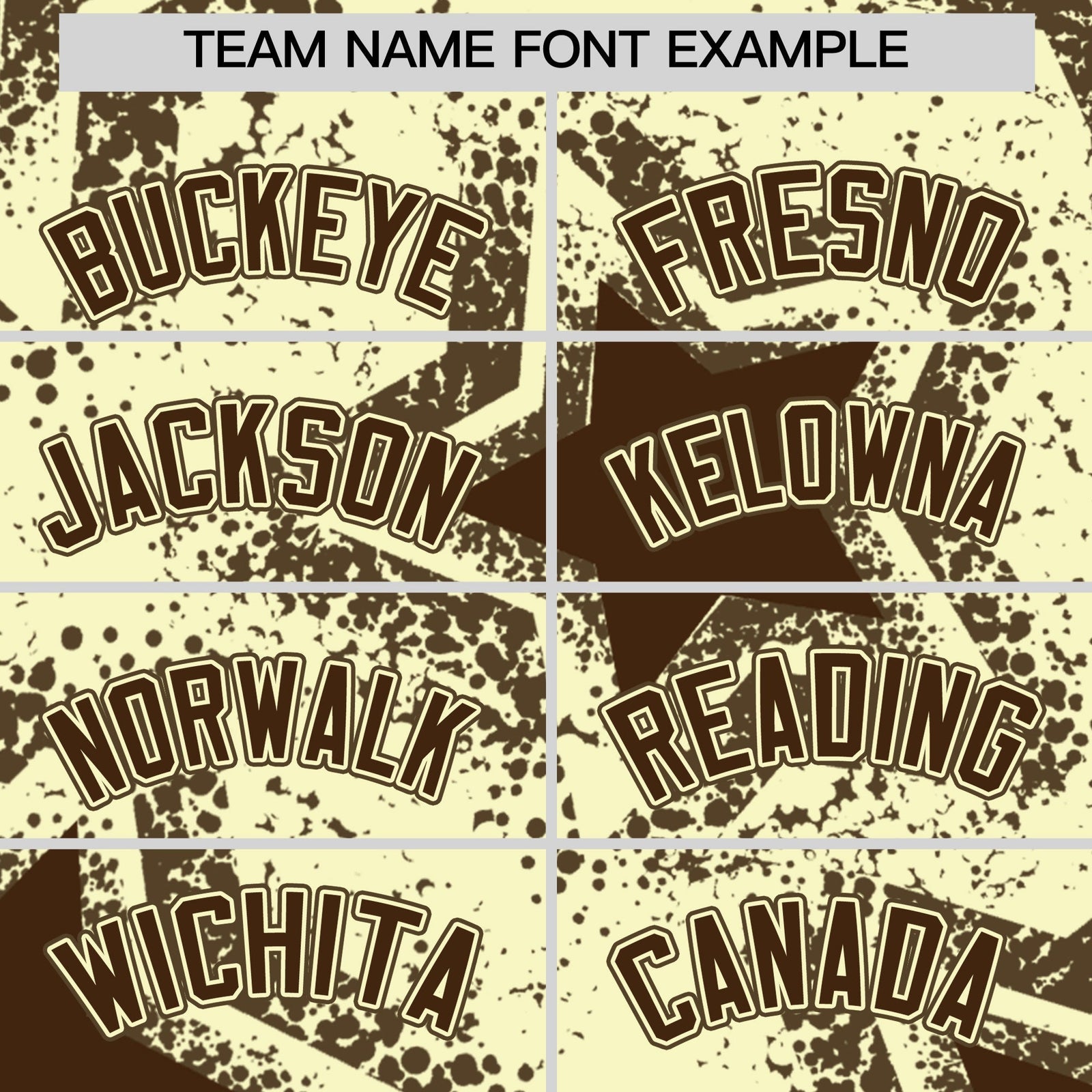 Custom Cream Light Brown Brown Star Graffiti Team Baseball Jerseys With Custom Names, Numbers & Logos Lightweight Baseball Jersey| KXKSHOP