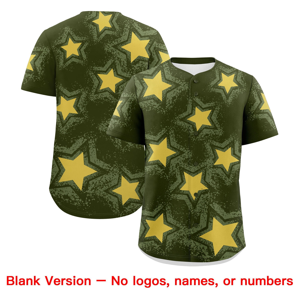 Custom Olive Khaki Star Graffiti Team Baseball Jerseys With Custom Names, Numbers & Logos Stretch Fabric Baseball Jersey| KXKSHOP