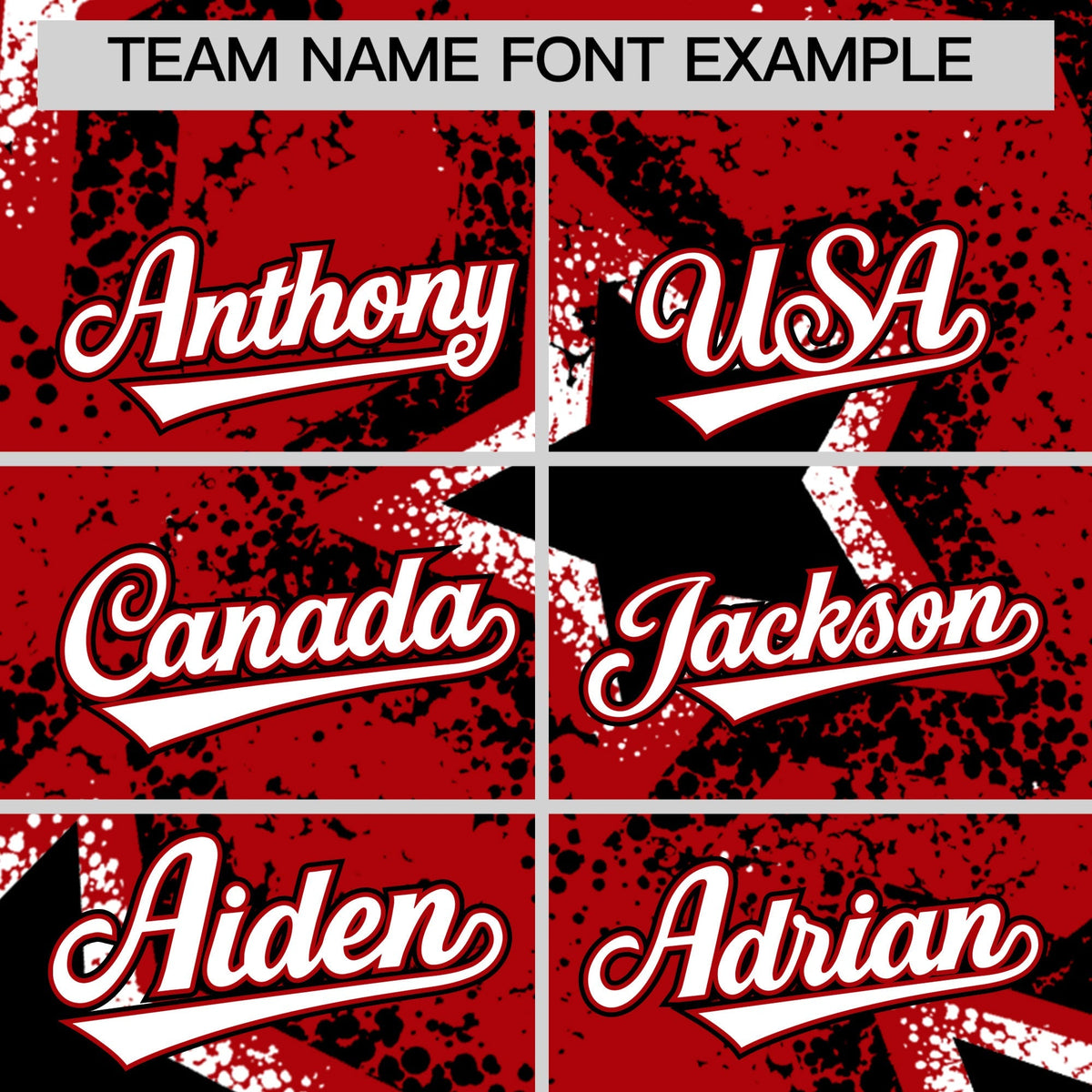 Custom Red Black White Star Graffiti Team Baseball Jerseys With Custom Names, Numbers & Logos Lightweight Baseball Jersey| KXKSHOP