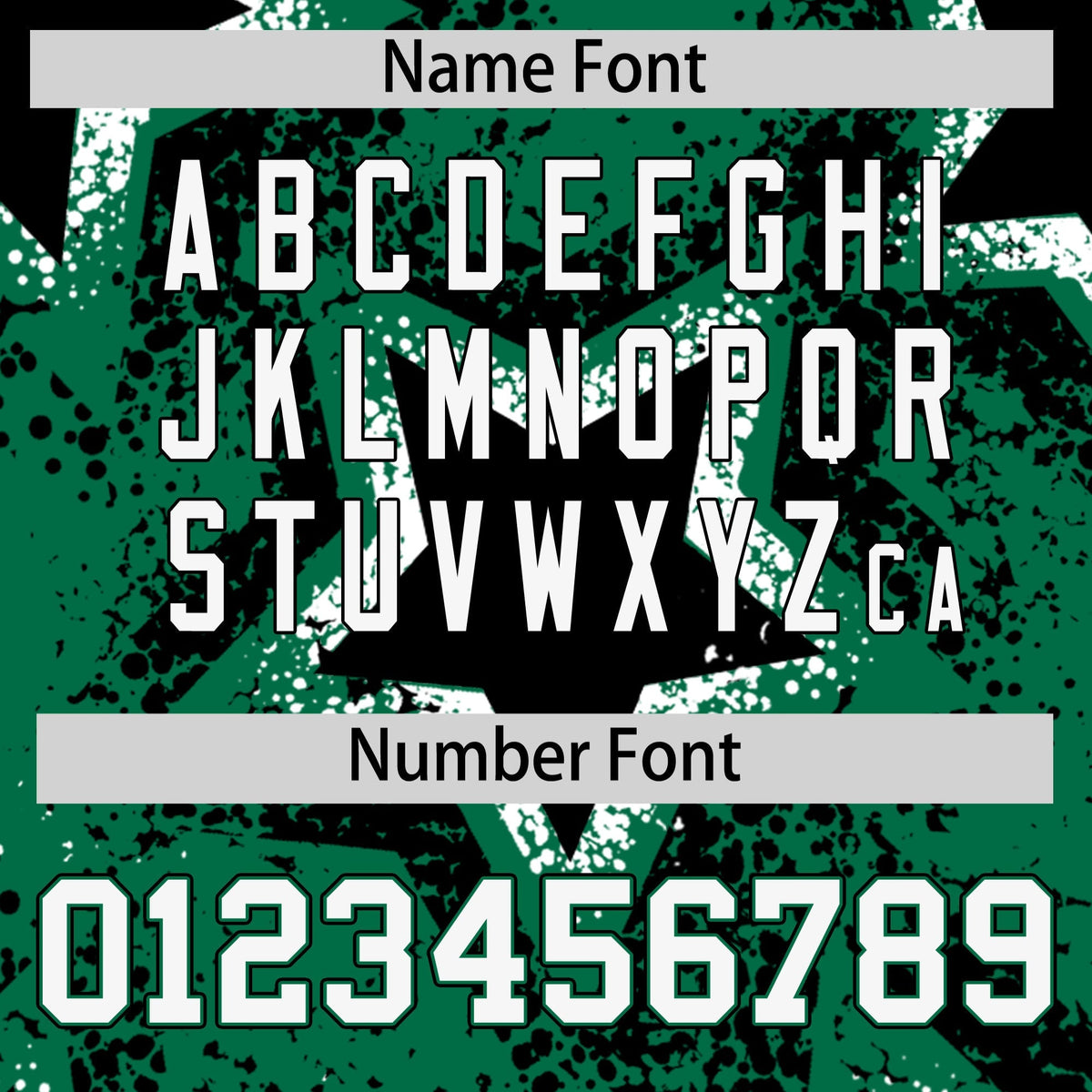 Custom Kelly Green White Black Star Graffiti Team Baseball Jerseys With Custom Names, Numbers & Logos Stretch Fabric Baseball Jersey| KXKSHOP