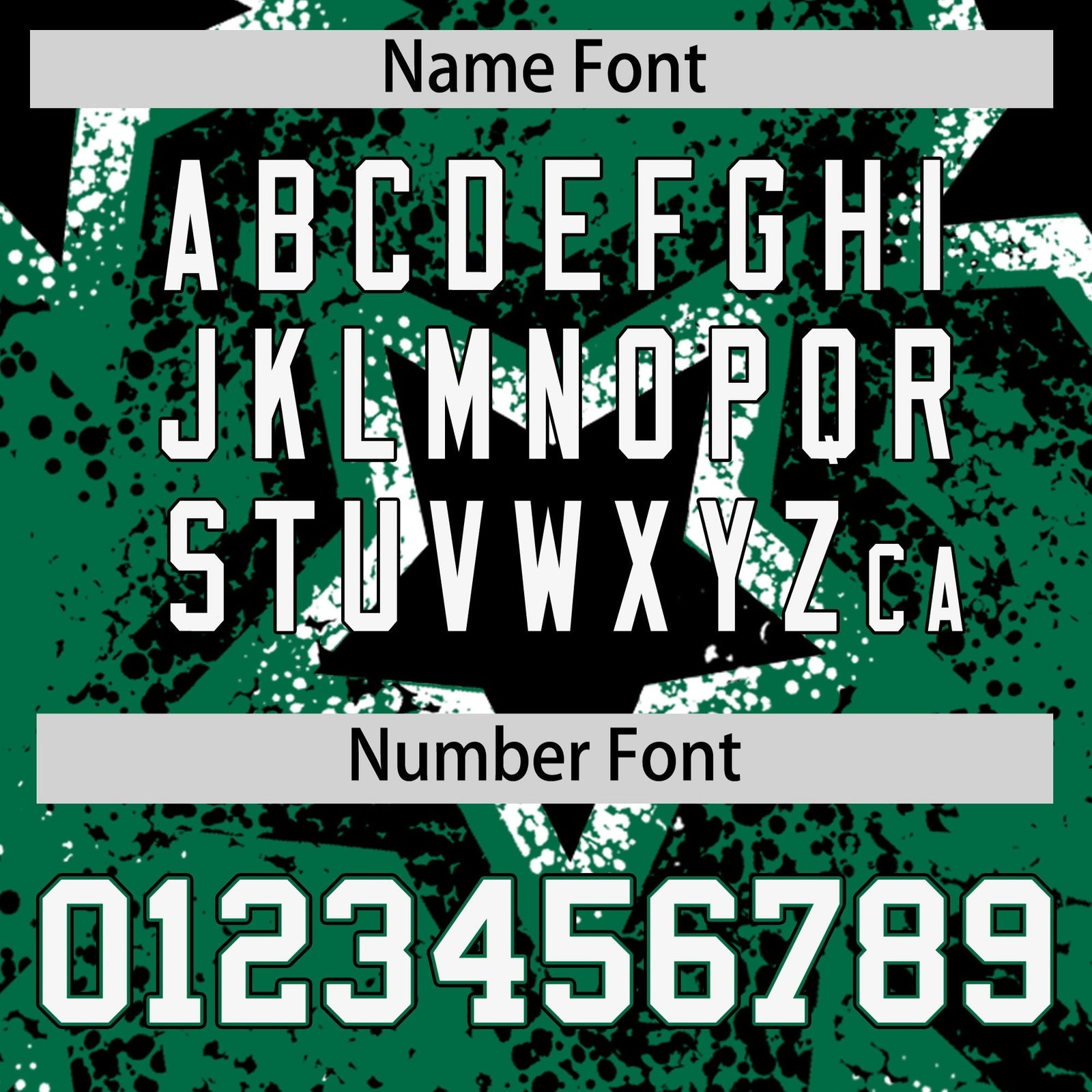 Custom Kelly Green White Black Star Graffiti Team Baseball Jerseys With Custom Names, Numbers & Logos Stretch Fabric Baseball Jersey| KXKSHOP