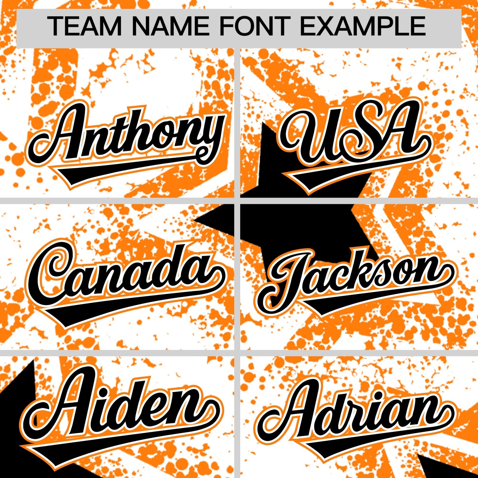 Custom White Orange Black Star Graffiti Team Baseball Jerseys With Custom Names, Numbers & Logos Lightweight Baseball Jersey| KXKSHOP