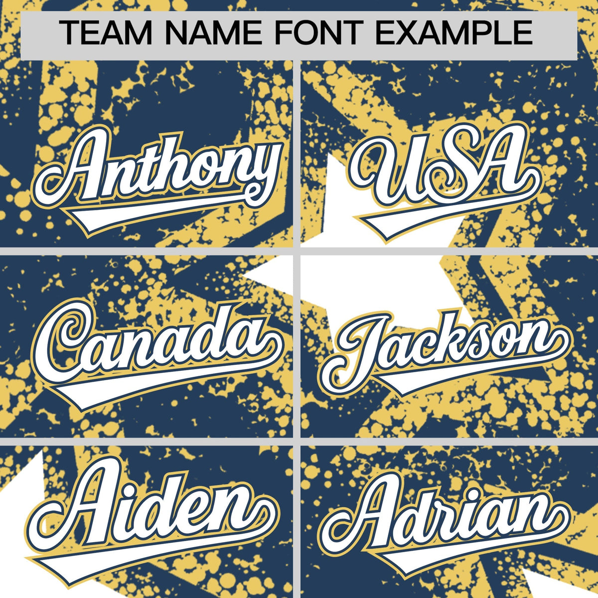 Custom Midnight Blue Khaki White Star Graffiti Team Baseball Jerseys With Custom Names, Numbers & Logos Lightweight Baseball Jersey| KXKSHOP