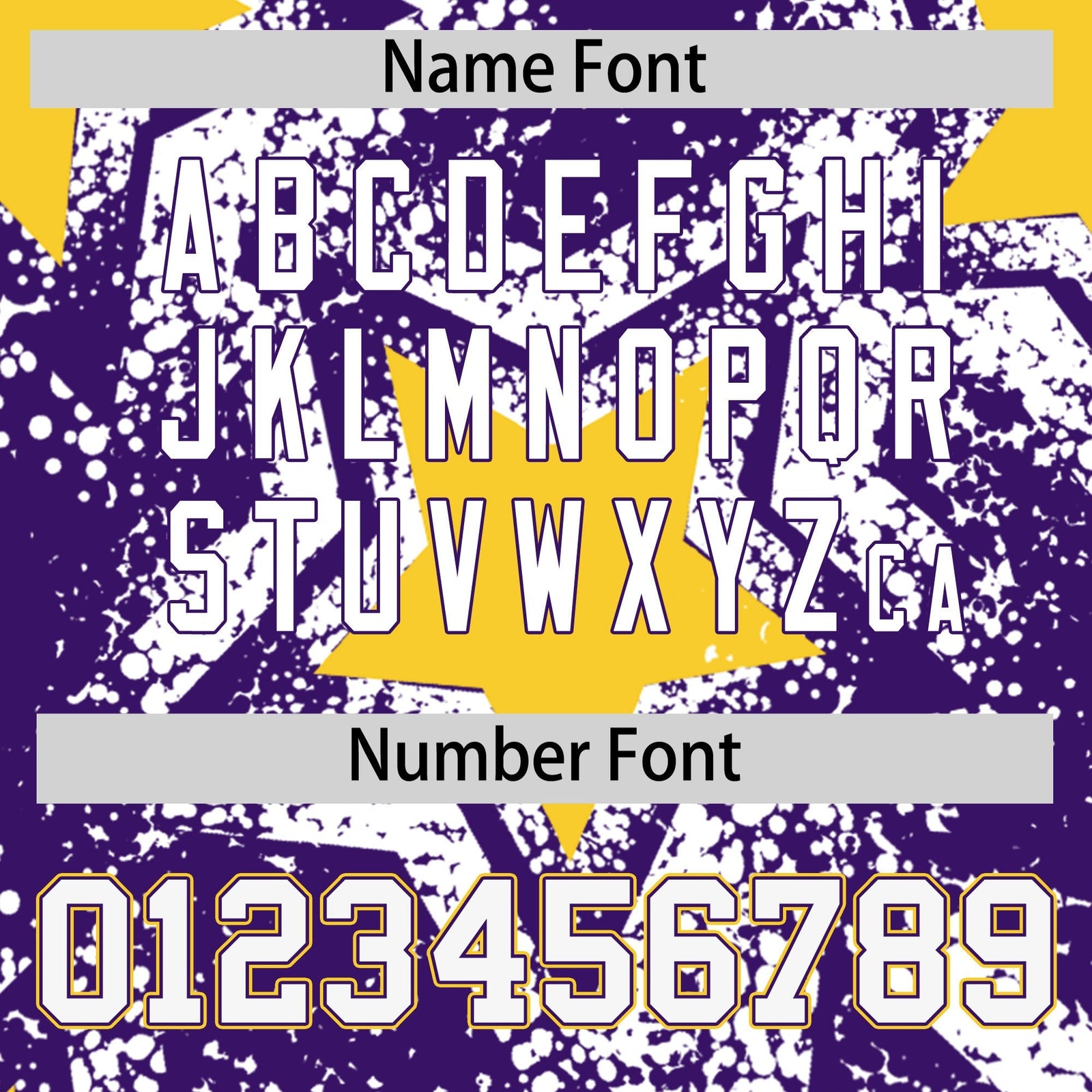 Custom Purple White Gold Star Graffiti Team Baseball Jerseys With Custom Names, Numbers & Logos Lightweight Baseball Jersey| KXKSHOP