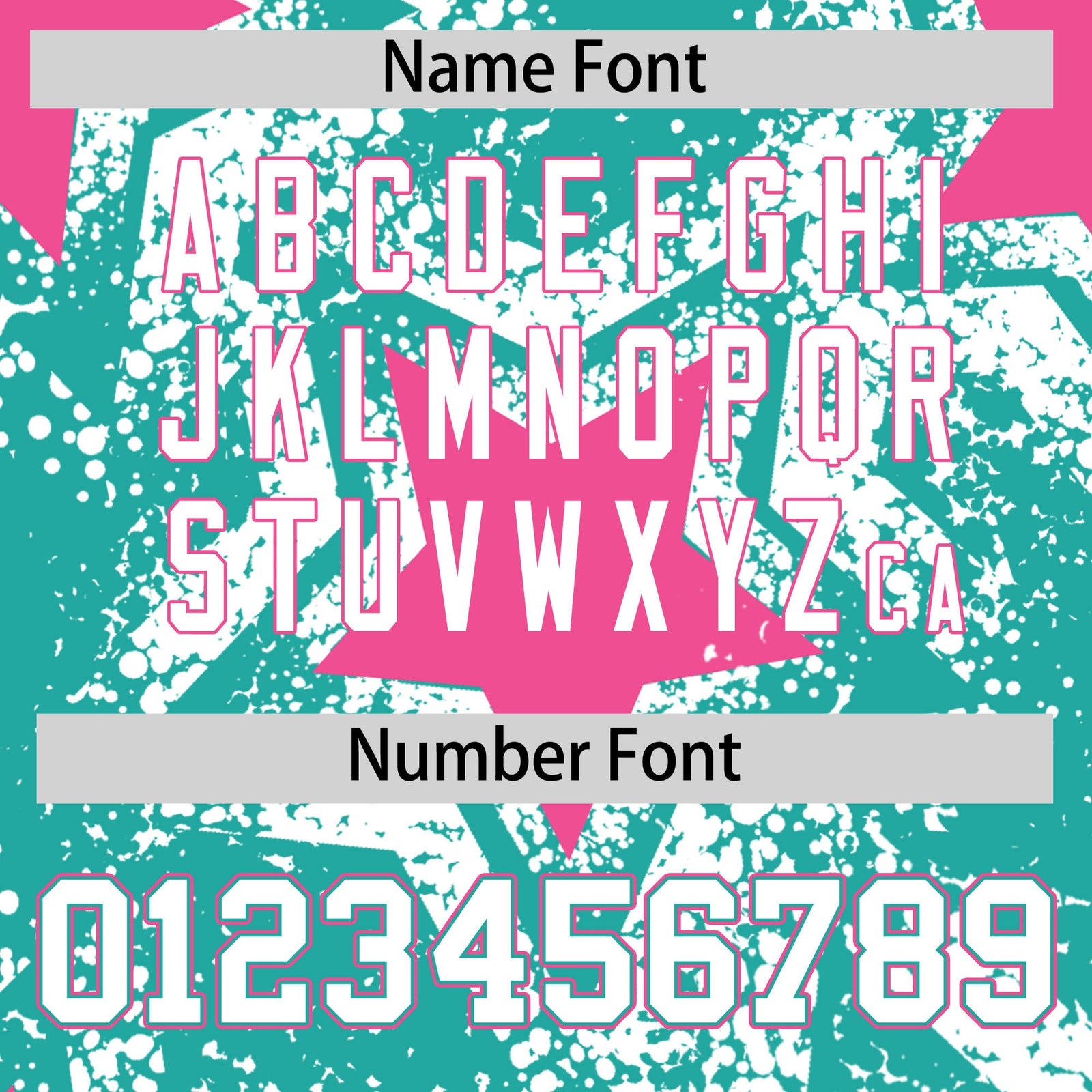 Custom Aqua White Pink Star Graffiti Team Baseball Jerseys With Custom Names, Numbers & Logos Stretch Fabric Baseball Jersey| KXKSHOP