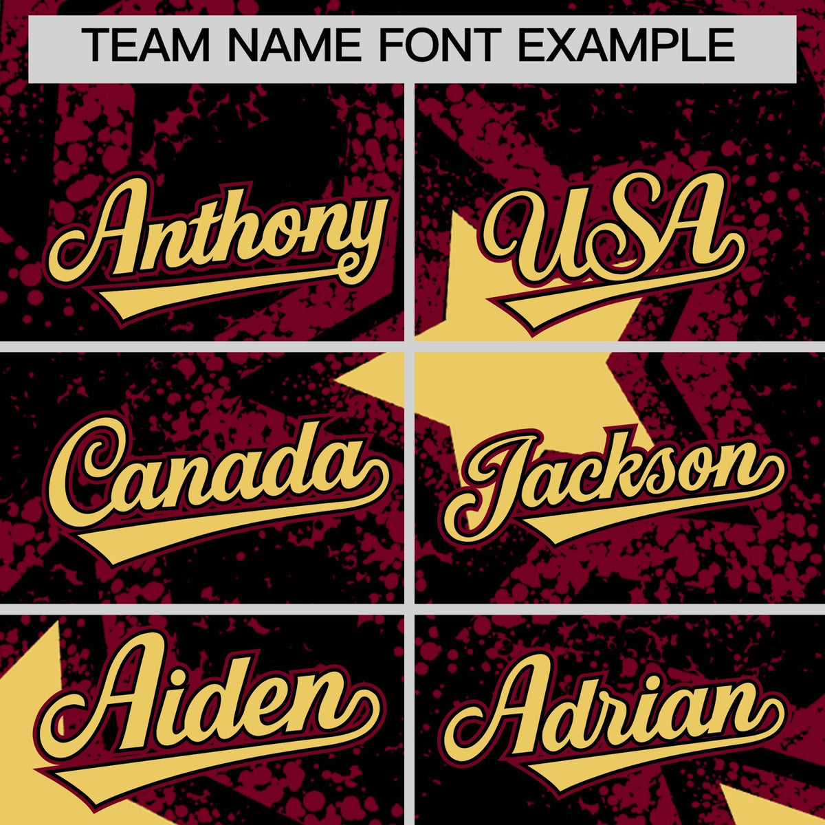 Custom Black Crimson Khaki Star Graffiti Team Baseball Jerseys With Custom Names, Numbers & Logos Lightweight Baseball Jersey| KXKSHOP