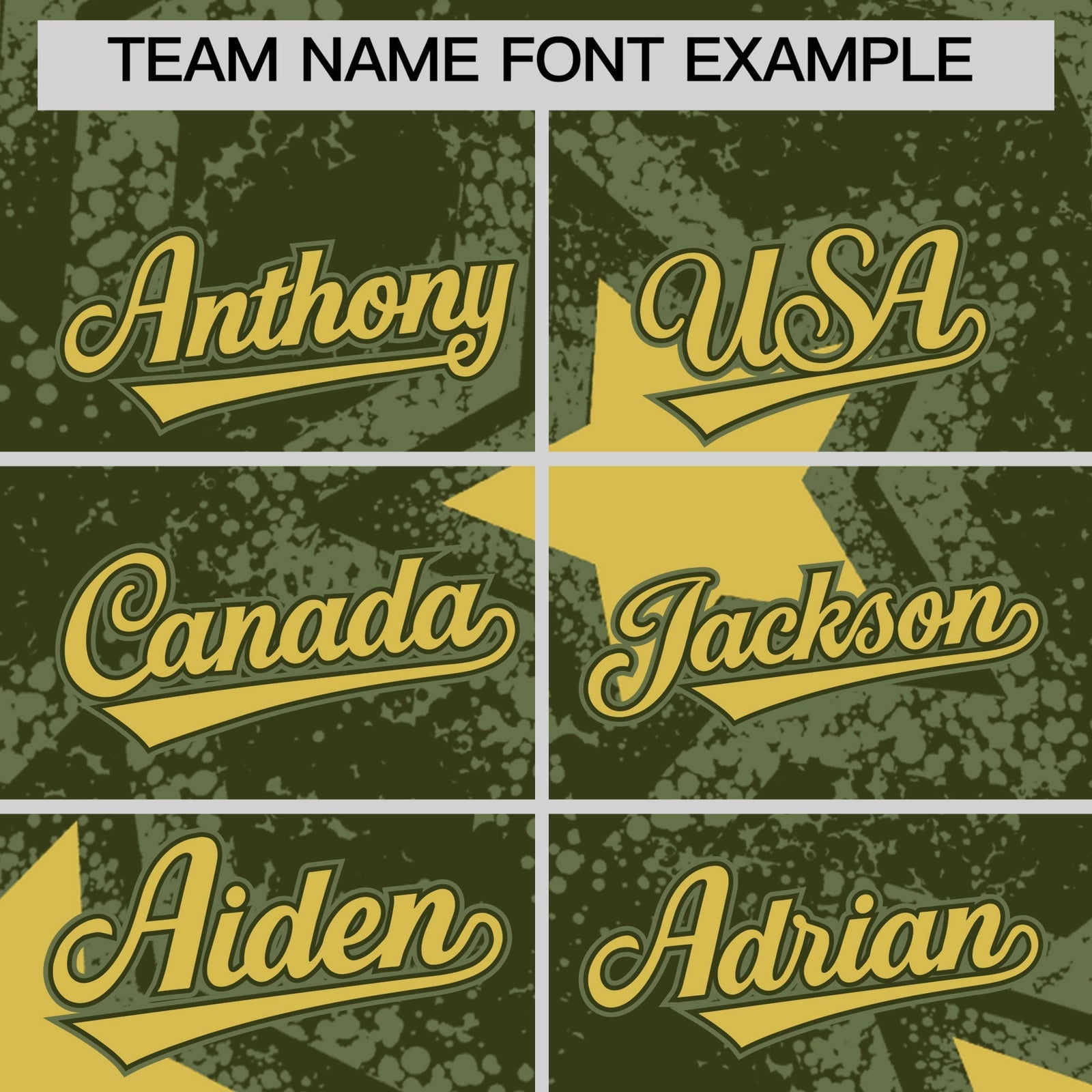 Custom Olive Khaki Star Graffiti Team Baseball Jerseys With Custom Names, Numbers & Logos Stretch Fabric Baseball Jersey| KXKSHOP