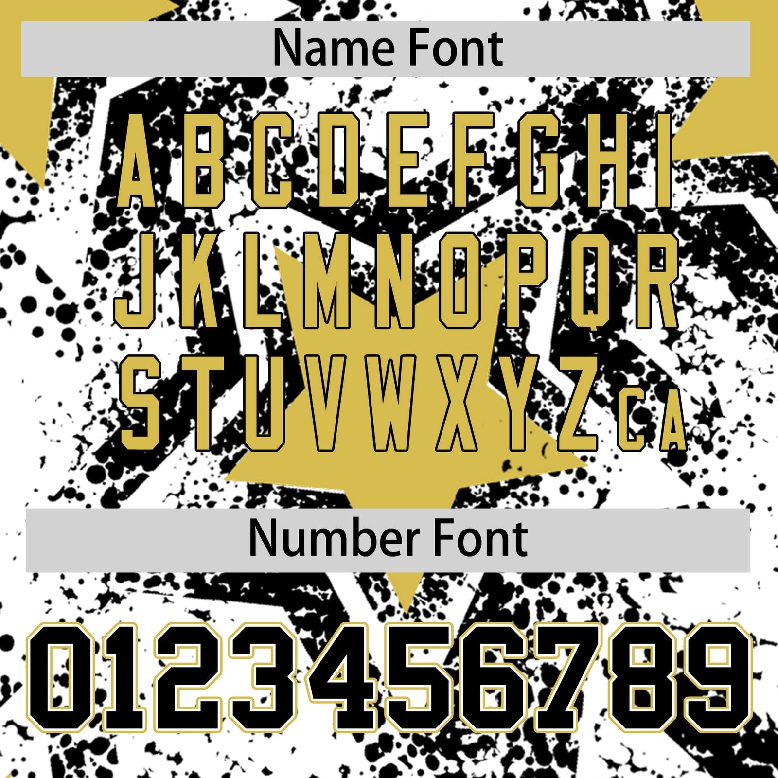 Custom White Black Old Gold Star Graffiti Team Baseball Jerseys With Custom Names, Numbers & Logos Stretch Fabric Baseball Jersey| KXKSHOP