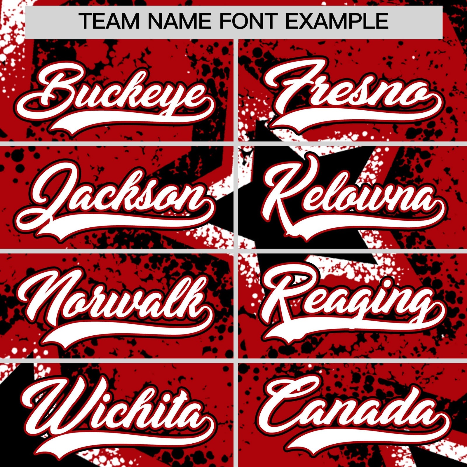 Custom Red Black White Star Graffiti Team Baseball Jerseys With Custom Names, Numbers & Logos Lightweight Baseball Jersey| KXKSHOP
