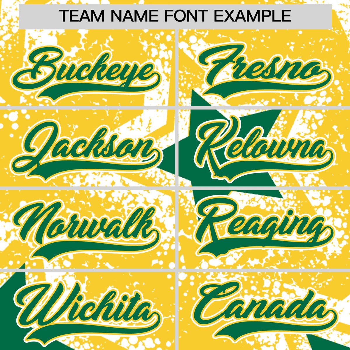 Custom Gold White Kelly Green Star Graffiti Team Baseball Jerseys With Custom Names, Numbers & Logos Lightweight Baseball Jersey| KXKSHOP