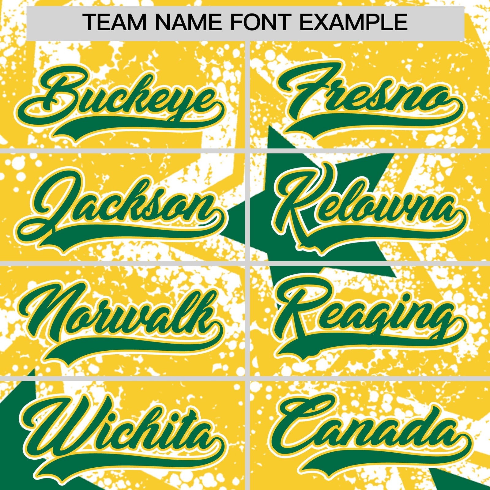 Custom Gold White Kelly Green Star Graffiti Team Baseball Jerseys With Custom Names, Numbers & Logos Lightweight Baseball Jersey| KXKSHOP