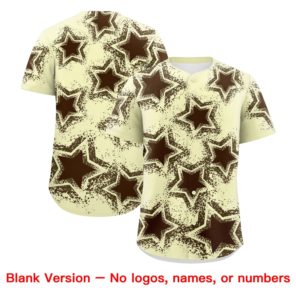 Custom Cream Light Brown Brown Star Graffiti Team Baseball Jerseys With Custom Names, Numbers & Logos Lightweight Baseball Jersey| KXKSHOP