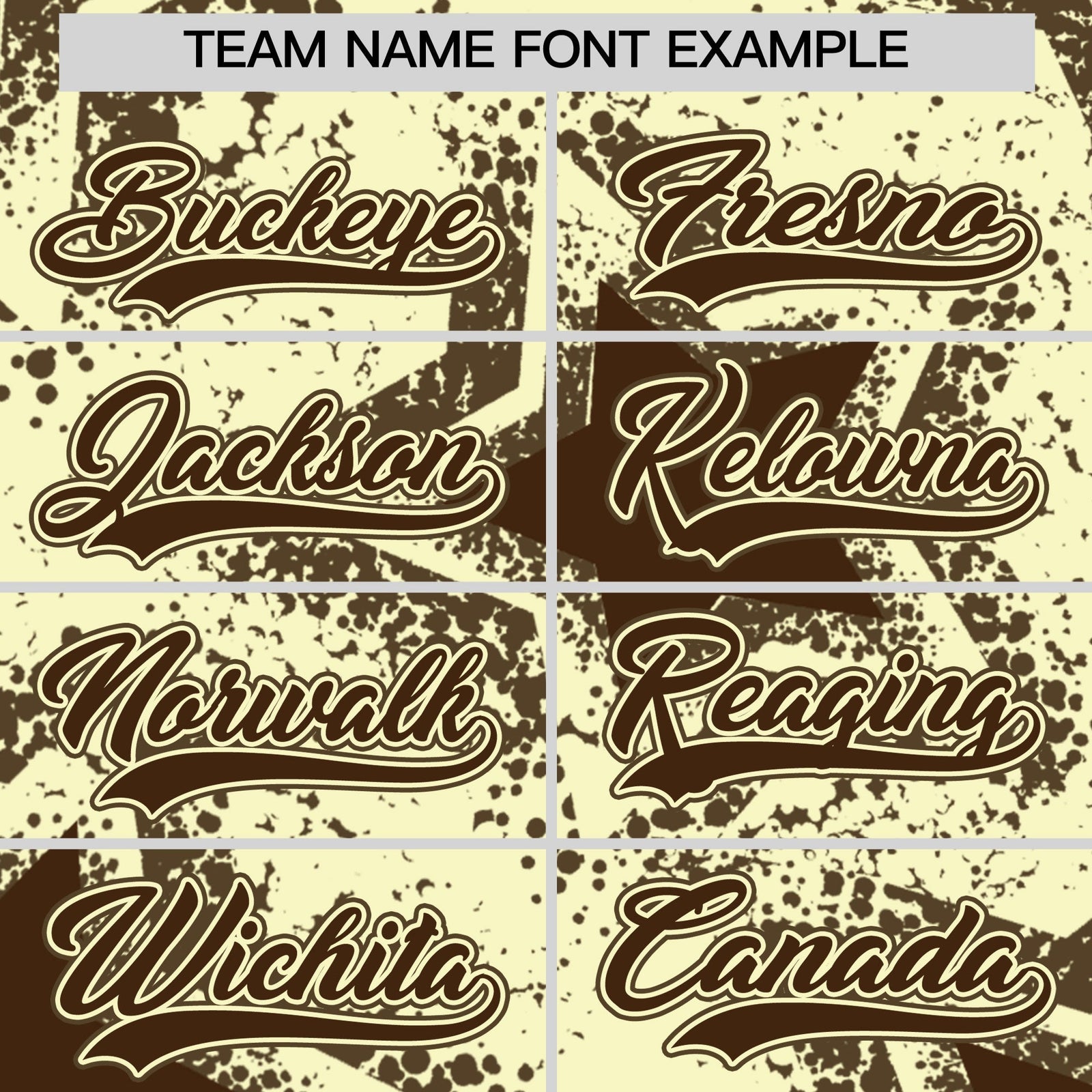Custom Cream Light Brown Brown Star Graffiti Team Baseball Jerseys With Custom Names, Numbers & Logos Lightweight Baseball Jersey| KXKSHOP