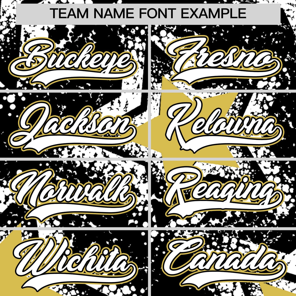Custom Black White Old Gold Star Graffiti Team Baseball Jerseys With Custom Names, Numbers & Logos Lightweight Baseball Jersey| KXKSHOP