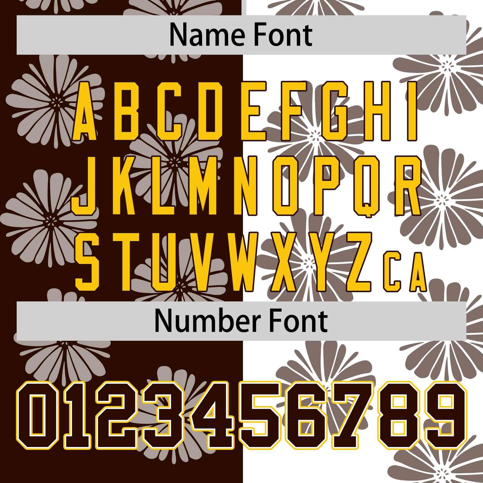 Custom Brown White Split Fashion Flower Graffiti Pattern Authentic Baseball Jersey