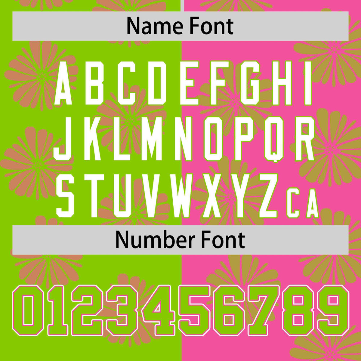 Custom Neon Green Pink Split Fashion Flower Graffiti Pattern Authentic Baseball Jersey