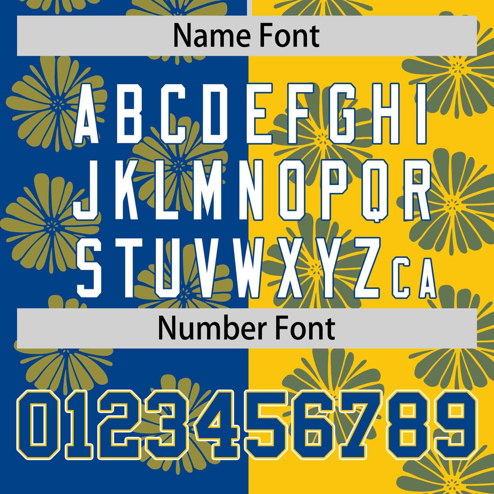 Custom Royal Gold Split Fashion Flower Graffiti Pattern Authentic Baseball Jersey