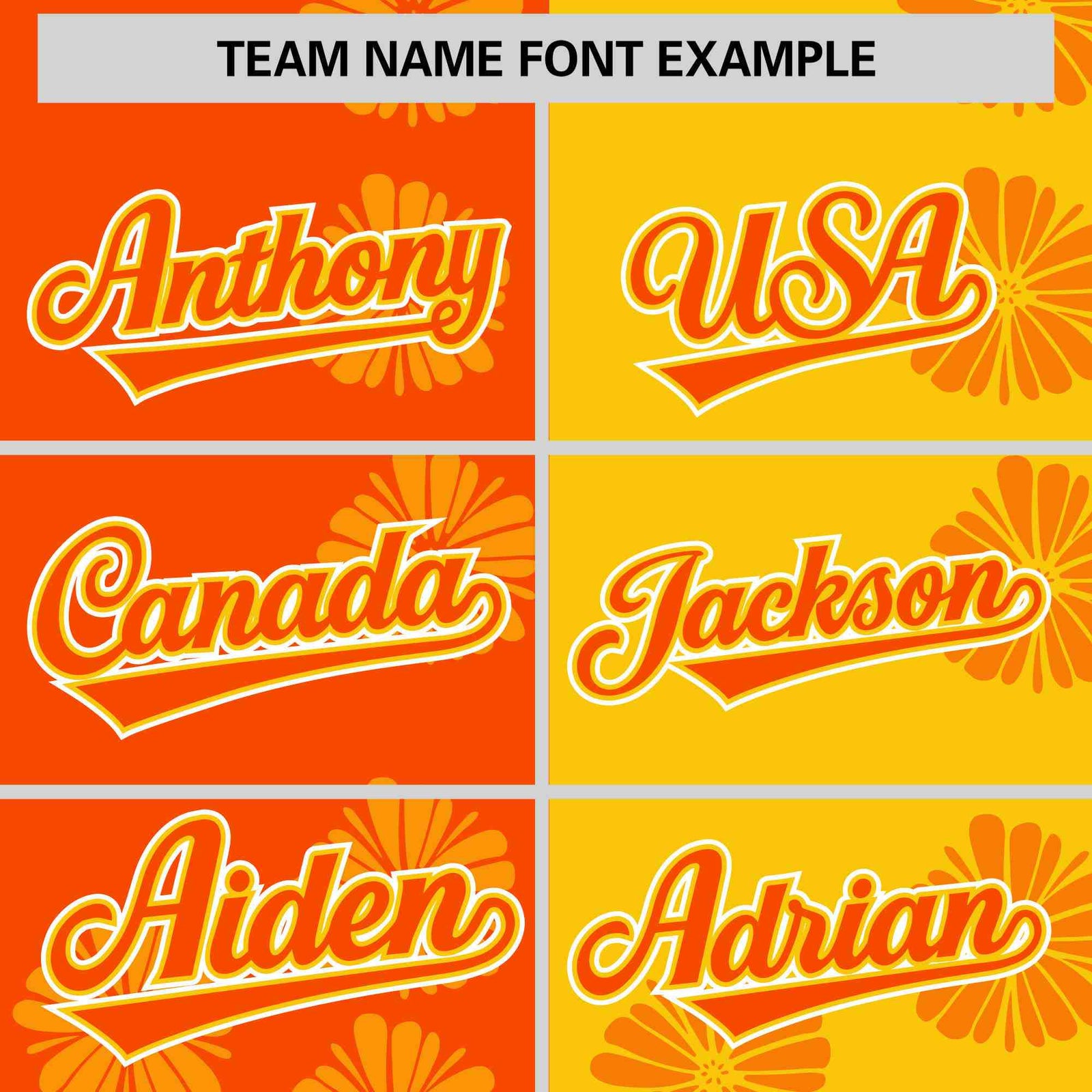 Custom Orange Gold Split Fashion Flower Graffiti Pattern Authentic Baseball Jersey