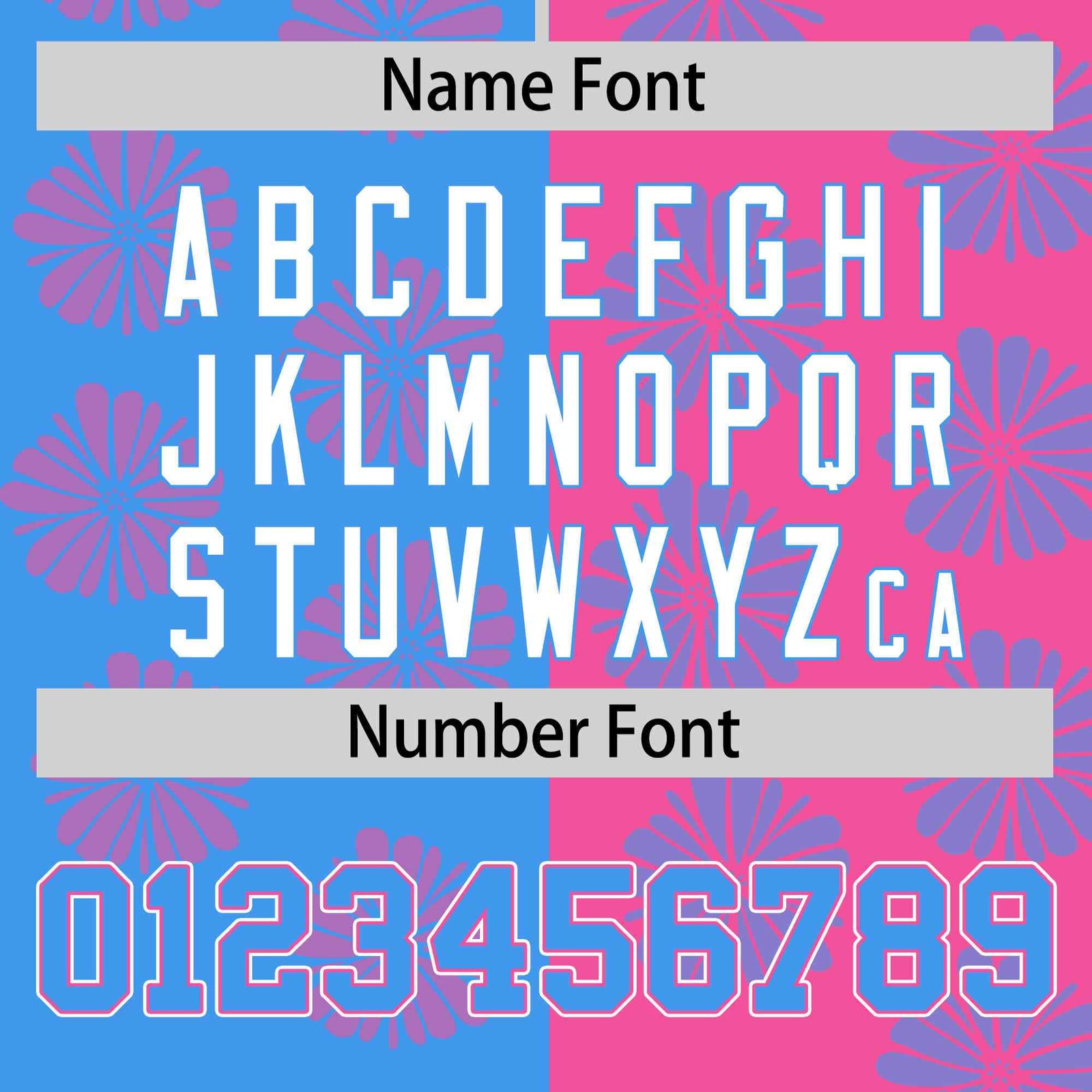 Custom Powder Blue Pink Split Fashion Flower Graffiti Pattern Authentic Baseball Jersey